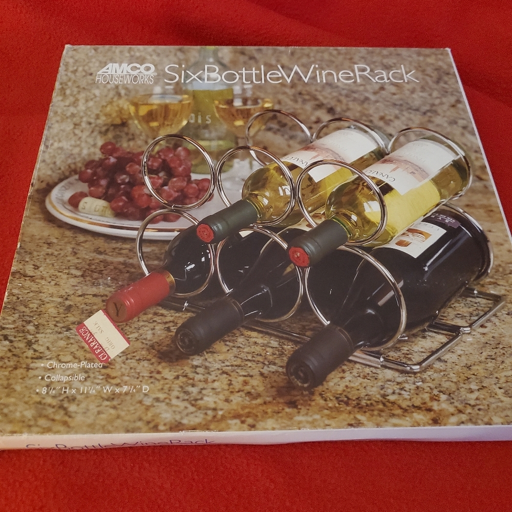 *NIB* AMCO Houseworks Six Bottle Wine Rack